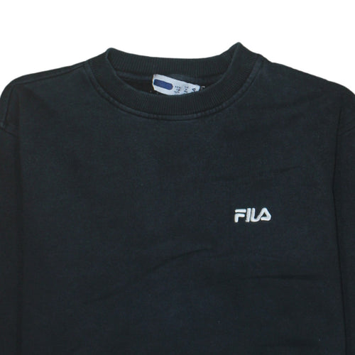 Fila Boys Black Crew Neck Pullover Sweatshirt Size 14 Years 156cm