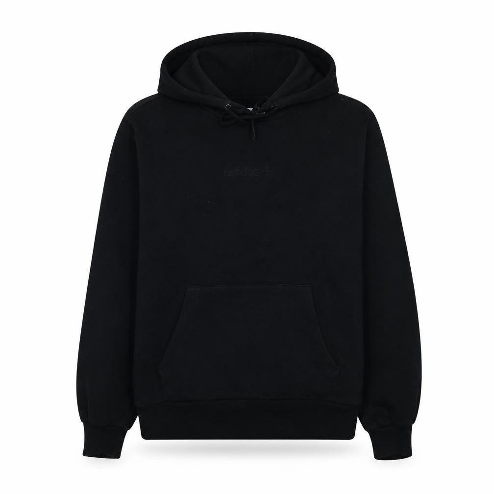 Front view of Adidas Women Black Small Pullover Hoodie Cotton Blend Casual