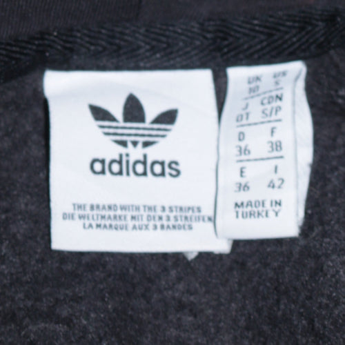 Adidas Women Black Small Pullover Hoodie Cotton Blend Casual