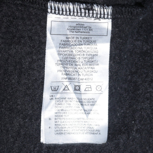 Adidas Women Black Small Pullover Hoodie Cotton Blend Casual
