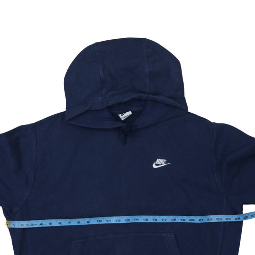 Nike Men's Blue Pullover Hoodie M Regular Fit Fleece Logo Sweatshirt