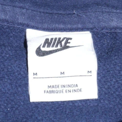 Nike Men's Blue Pullover Hoodie M Regular Fit Fleece Logo Sweatshirt