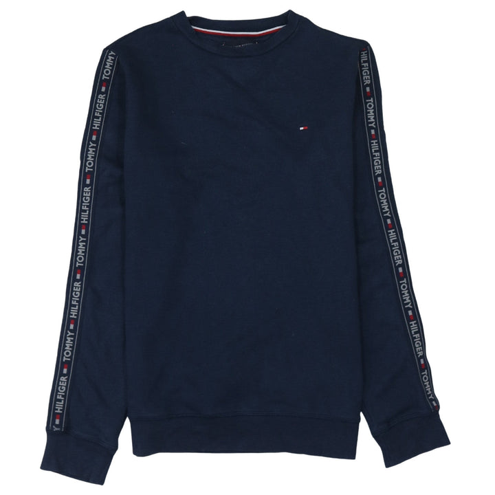 Tommy Hilfiger Men Blue Crew Neck Logo Tape Sweatshirt Size S
