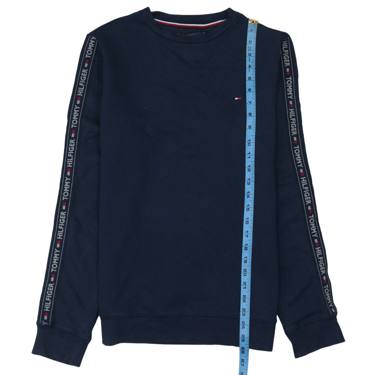 Tommy Hilfiger Men Blue Crew Neck Logo Tape Sweatshirt Size S