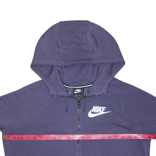 Nike Women Purple Full Zip Hoodie Size M Cotton Blend Casual