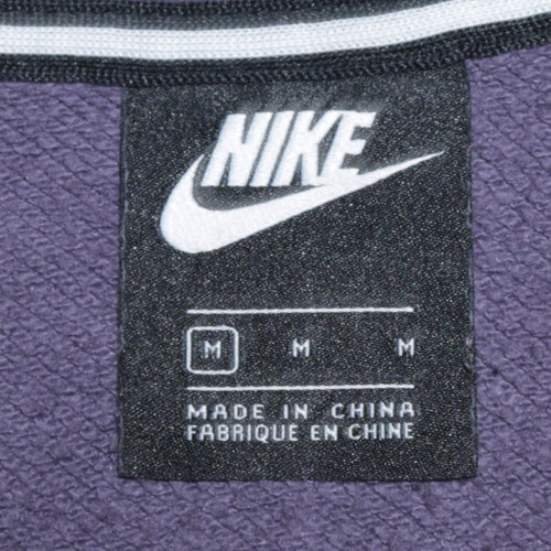 Nike Women Purple Full Zip Hoodie Size M Cotton Blend Casual