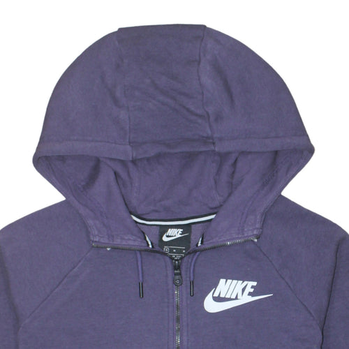 Nike Women Purple Full Zip Hoodie Size M Cotton Blend Casual