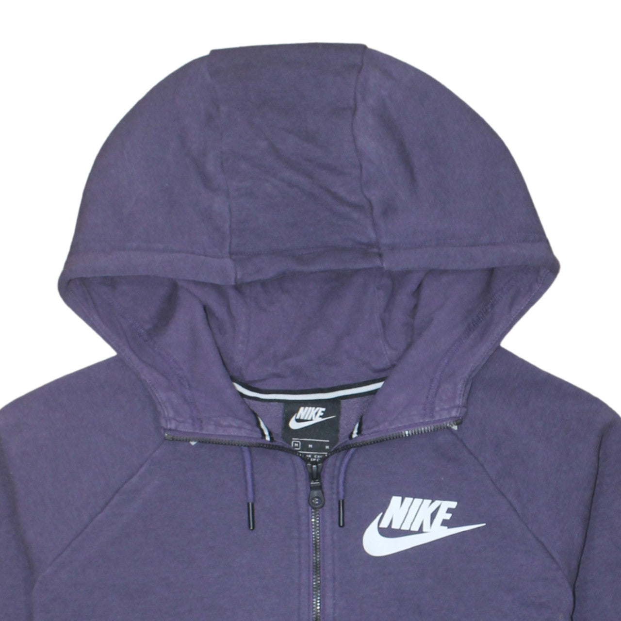 Nike Women Purple Full Zip Hoodie Size M Cotton Blend Casual