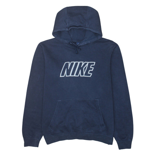 Nike Men's Blue Pullover Hoodie M Logo Fleece Sweatshirt