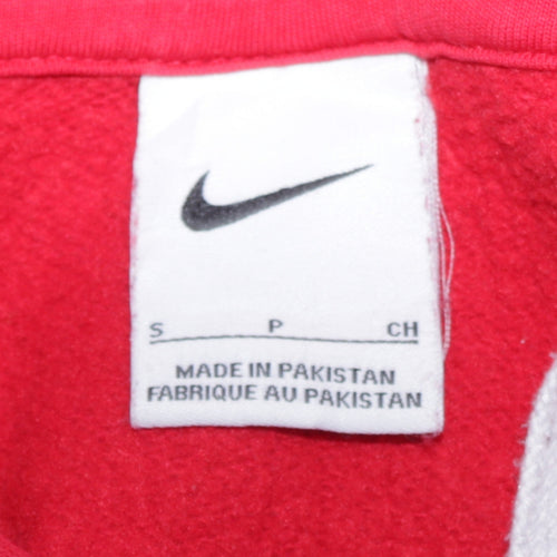 Nike Men's Red Pullover Hoodie Size S Sports Fleece Sweatshirt