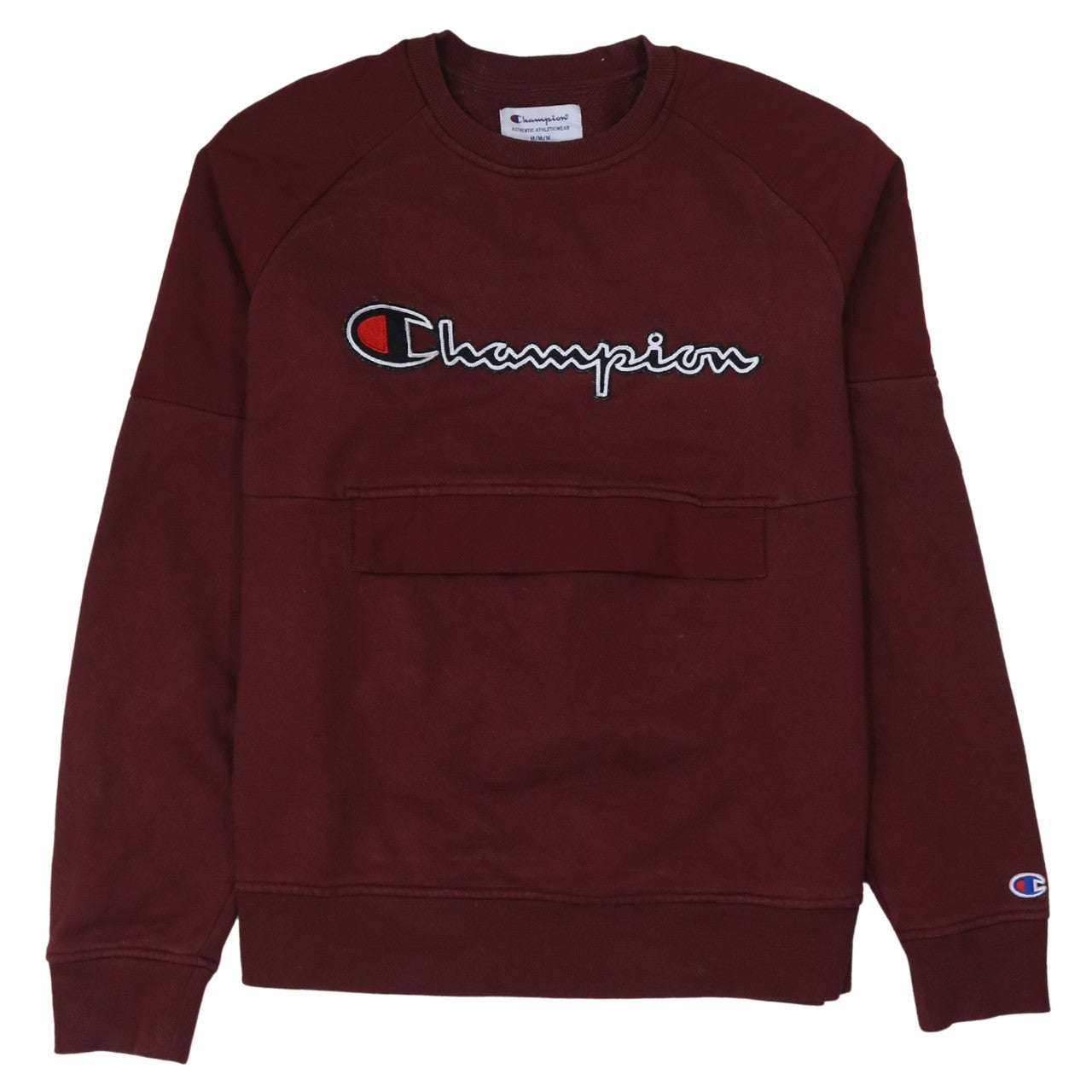 Champion Men's Brown Embroidered Logo Pullover Sweatshirt M