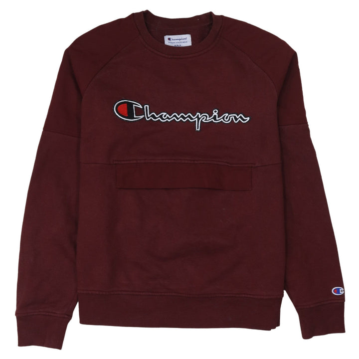 Champion Men's Brown Embroidered Logo Pullover Sweatshirt M