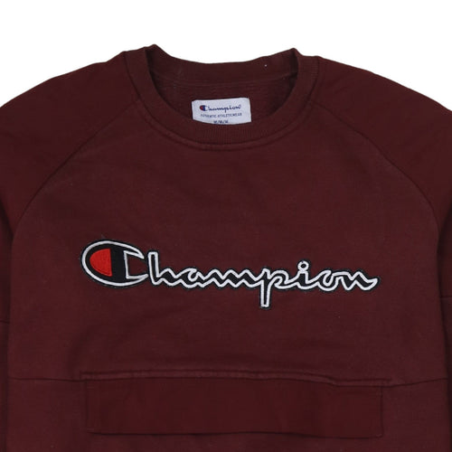 Champion Men's Brown Embroidered Logo Pullover Sweatshirt M