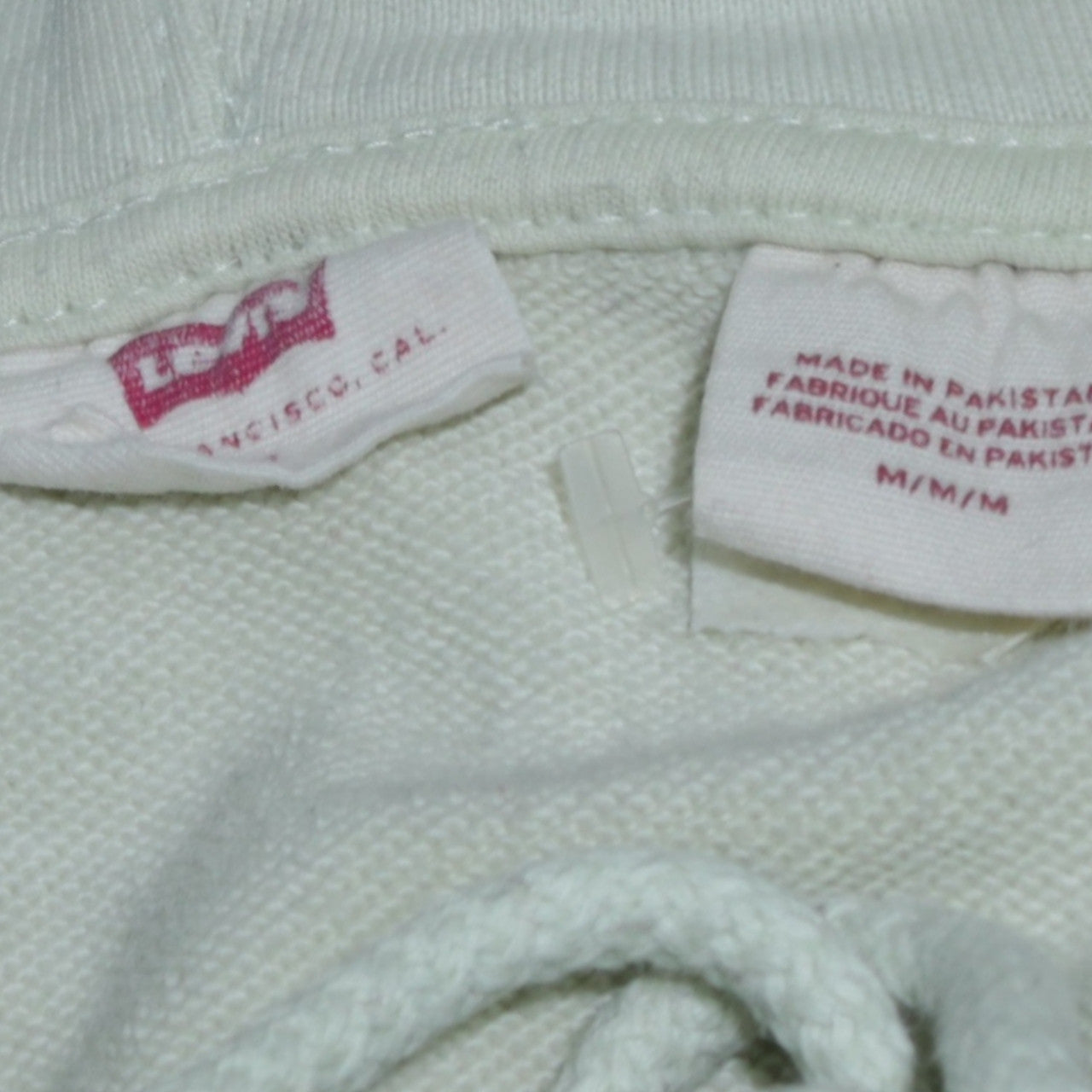 Levi's Men's White Pullover Hoodie Medium Regular Fit Logo