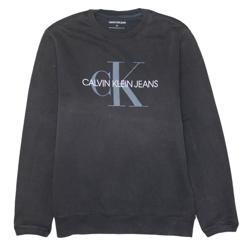 Calvin Klein Jeans Men’s Black Logo Sweatshirt M Regular Fit