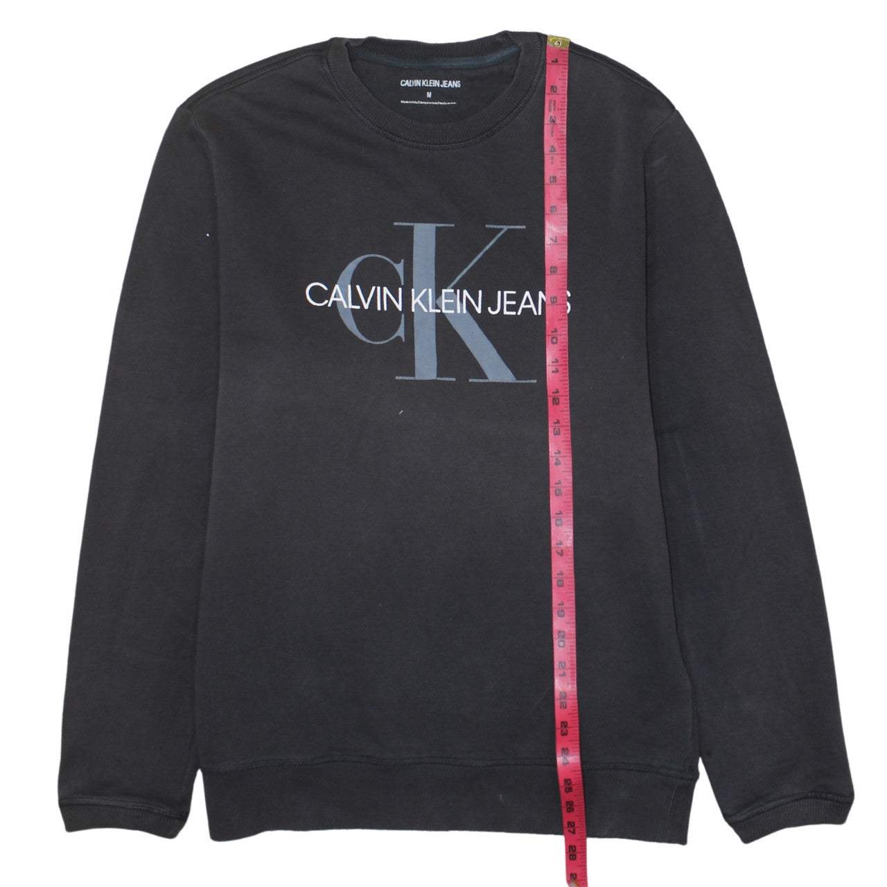 Calvin Klein Jeans Men’s Black Logo Sweatshirt M Regular Fit