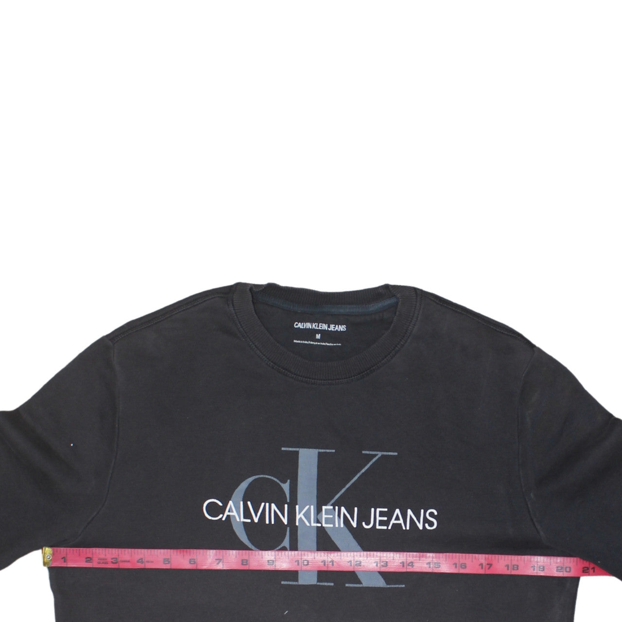 Calvin Klein Jeans Men’s Black Logo Sweatshirt M Regular Fit