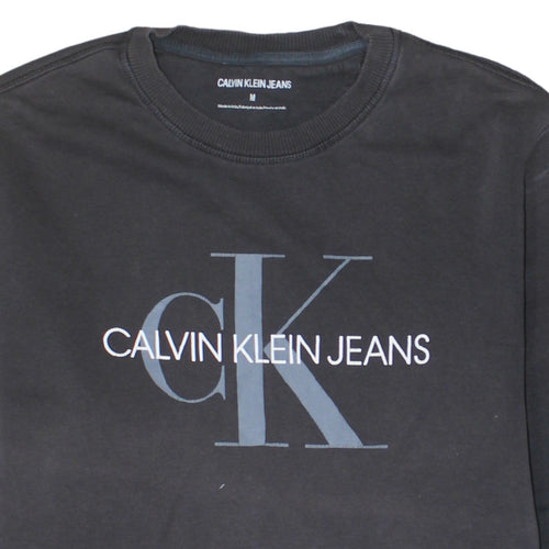 Calvin Klein Jeans Men’s Black Logo Sweatshirt M Regular Fit