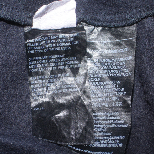 Calvin Klein Jeans Womens Black Hoodie Size 16 Pullover Logo Cotton Blend
