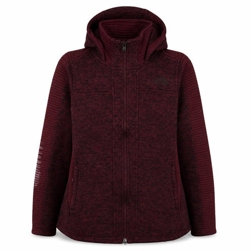 The North Face Womens Burgundy Full Zip Hoodie Size S Fleece Lined Outdoor