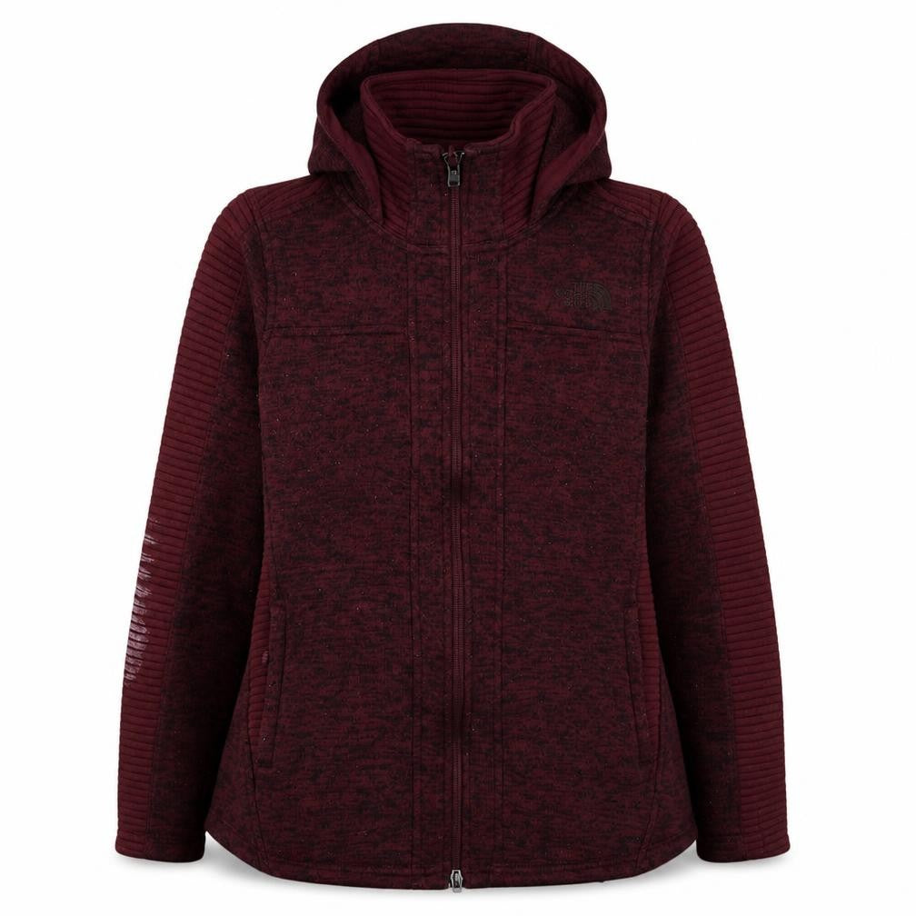 The North Face Womens Burgundy Full Zip Hoodie Size S Fleece Lined Outdoor