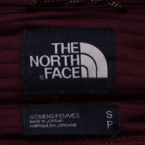 The North Face Womens Burgundy Full Zip Hoodie Size S Fleece Lined Outdoor