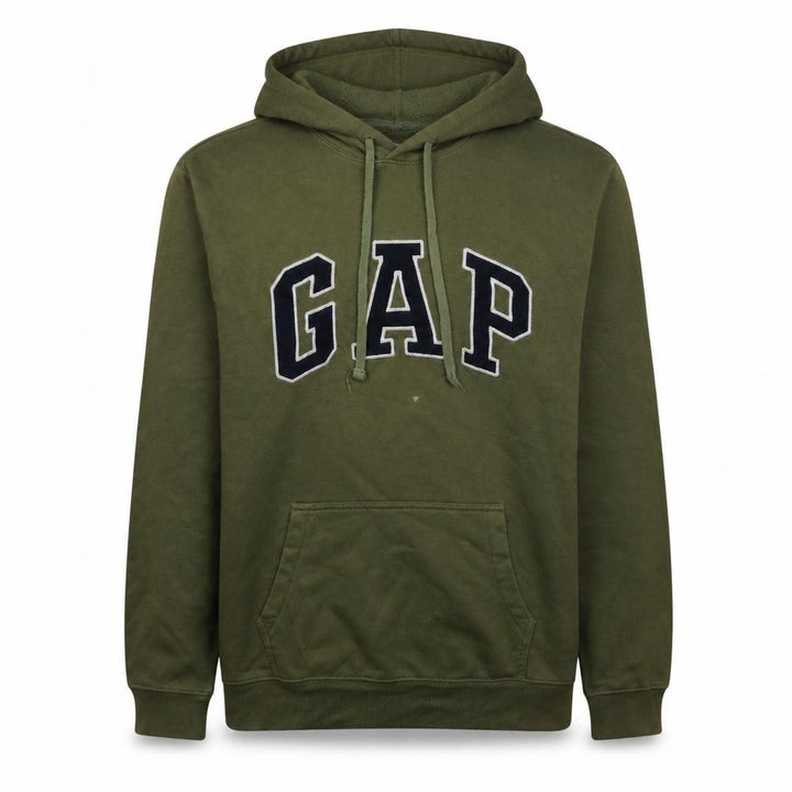 Gap Men’s Green Pullover Hoodie L Logo Fleece Sweatshirt