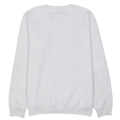Adidas Men's White Crew Neck Logo Pullover Sweatshirt Size M