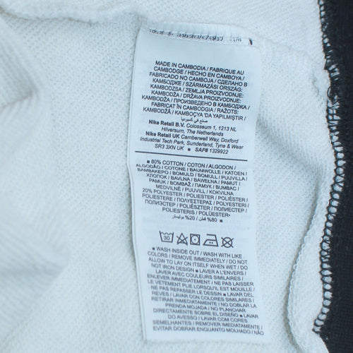 Nike Womens Black & White Pullover Sweatshirt XS Graphic Logo Crew Neck