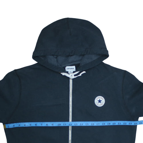 Converse Men’s Black Full Zip Hoodie XL Fleece Logo Sweater