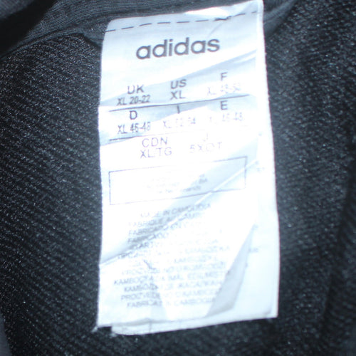 Adidas Womens Black Full Zip Hoodie XL 20-22 Hooded Sweatshirt