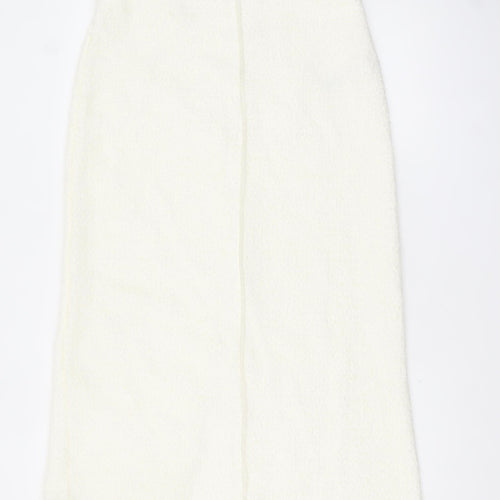 Marks and Spencer Women Ivory Midi Tweed Pencil Skirt Size 14