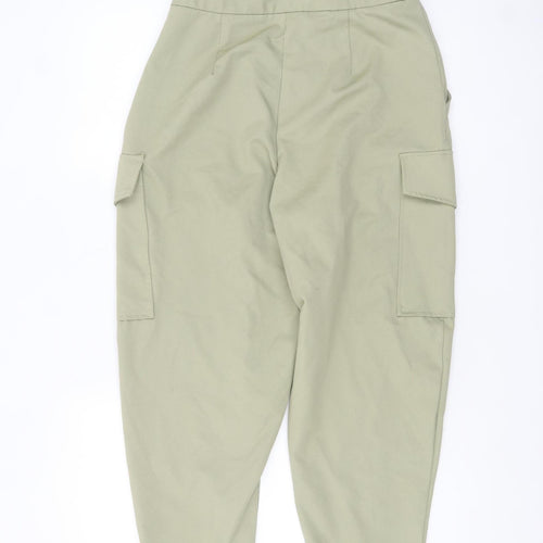 River Island Women Green Cargo Trousers Size 10 Cotton Twill