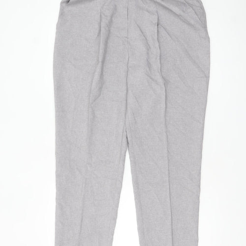 Damart Women Grey Tapered Trousers Size 18 Adjustable Waist Polyester