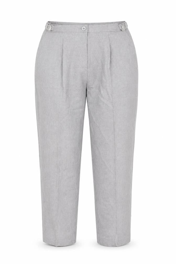 Damart Women Grey Tapered Trousers Size 18 Adjustable Waist Polyester