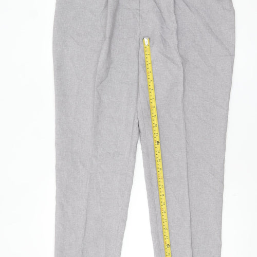 Damart Women Grey Tapered Trousers Size 18 Adjustable Waist Polyester