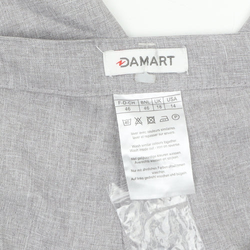 Damart Women Grey Tapered Trousers Size 18 Adjustable Waist Polyester