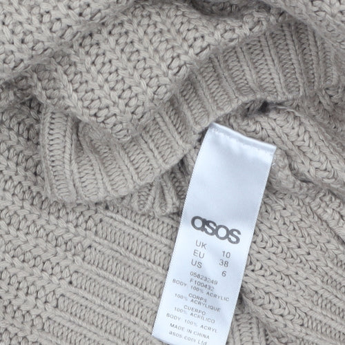 ASOS Women’s Beige Jumper Dress Size 10 Long Sleeve Knitwear