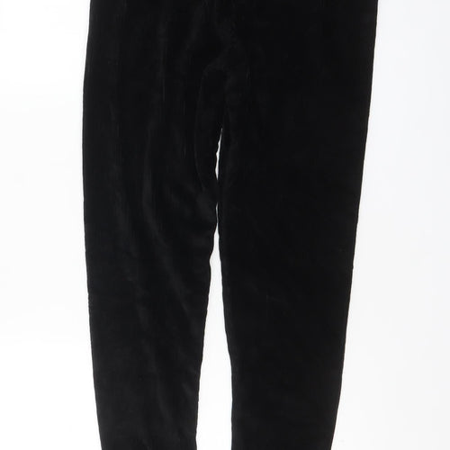 Marks and Spencer Women Black Velvet Leggings Size 12 Regular