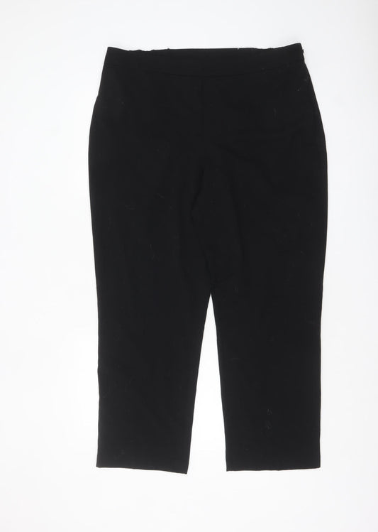Isle Women’s Black Cropped Stretch Trousers Size 18