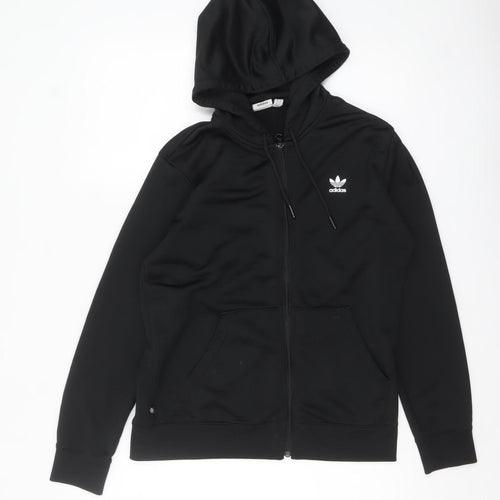 Adidas Womens Black Full Zip Hoodie Size 12 Classic Fit
