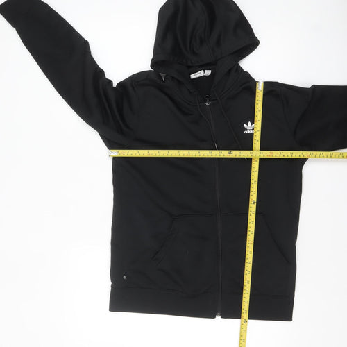 Adidas Womens Black Full Zip Hoodie Size 12 Classic Fit