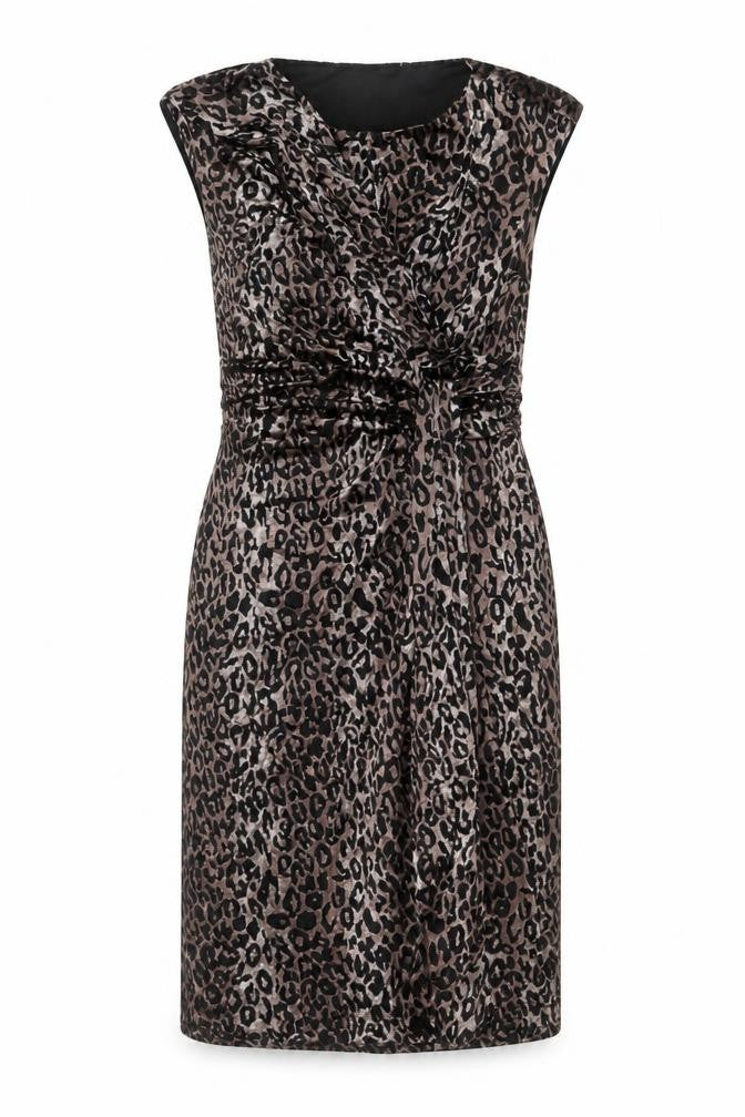 Marks and Spencer Per Una Brown Leopard Sheath Stretch Dress Women’s Size 12