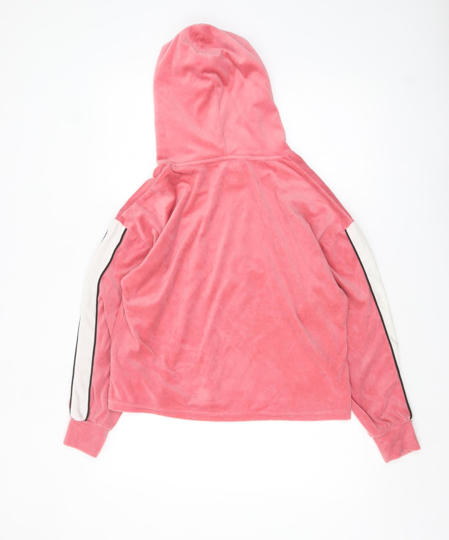 Boux Avenue Women's Pink Velour Girl Gang Pullover Hoodie UK 12