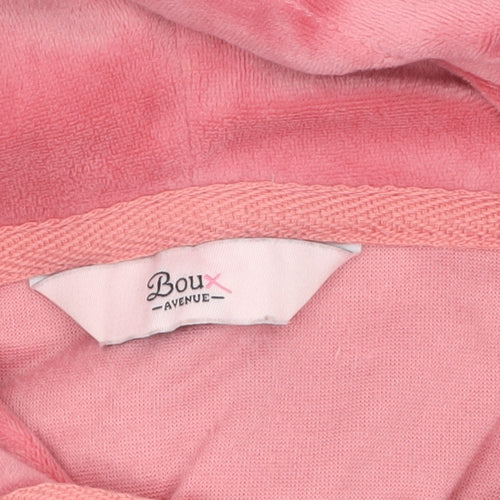 Boux Avenue Women's Pink Velour Girl Gang Pullover Hoodie UK 12