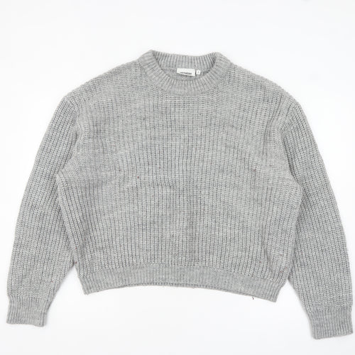 Weekday Women's Grey Chunky Knit Wool Blend Pullover Jumper M