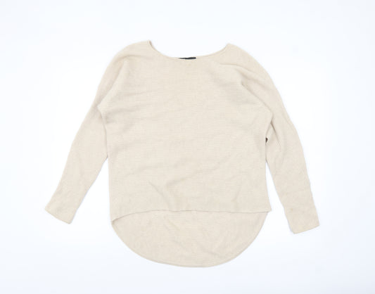 Marks and Spencer Women’s Beige 100% Cashmere Ribbed Pullover Jumper UK 12