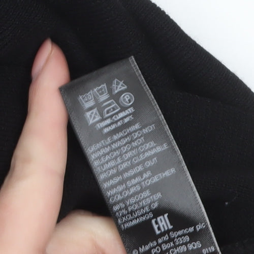 Marks and Spencer Women’s Black Knit A-Line Midi Skirt Size 12