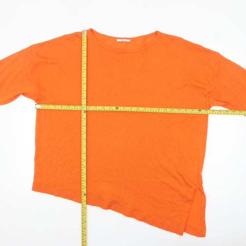 Tu Women Orange Size 16 Relaxed Fit Short Sleeve Pullover Jumper