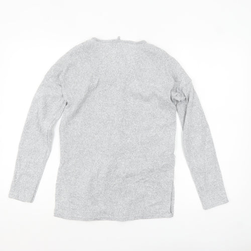 Missguided Women’s Grey Lace-Up Knit Tunic Top Size 8